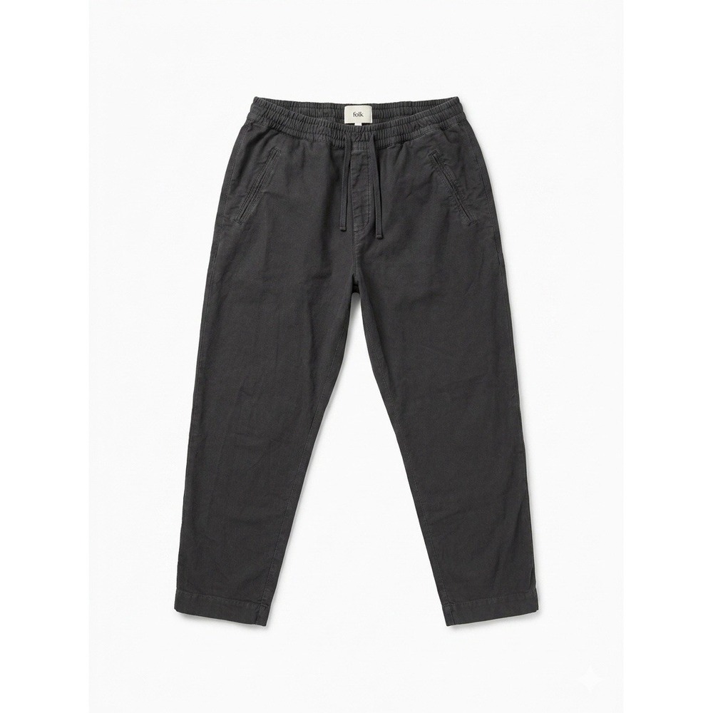 Folk Pant Men Gray Sz5(34x29)Portugal Chino D-String Trousers Comfy Slash Cotton